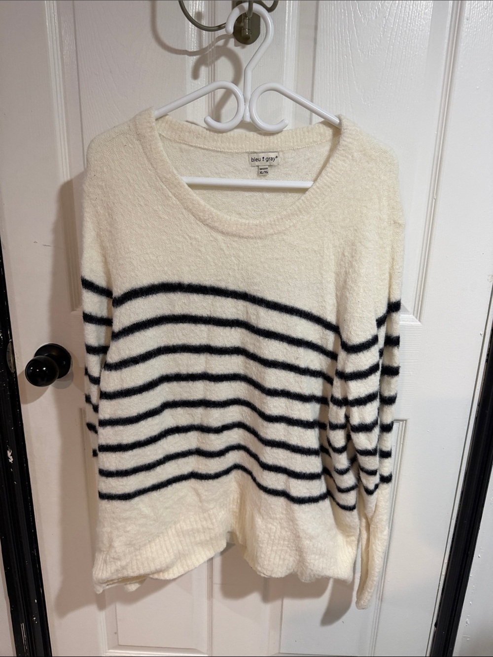Cream Striped Cozy Knit Sweater